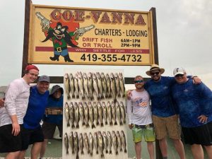 Beautiful day fishing Lake Erie for walleye