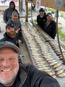 Perch fishing charter boats on Lake Erie