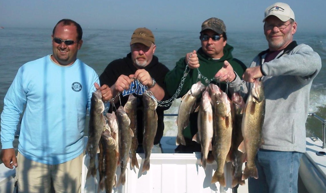 Spring jig fishing on Lake Erie for walleye